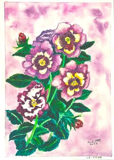 Print of Floral Paintings by Kam Cheung Mok