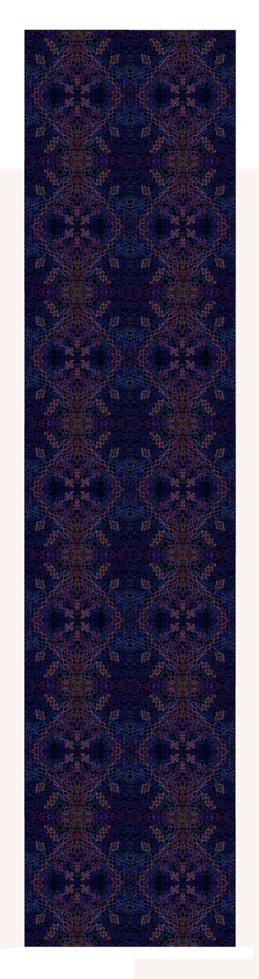 Pink-indigo Rhombs Unique Wall Tapestry thumb