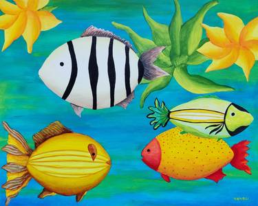 Print of Realism Fish Paintings by Peter Vamosi