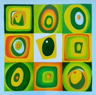 Original Abstract Geometric Paintings by Peter Vamosi