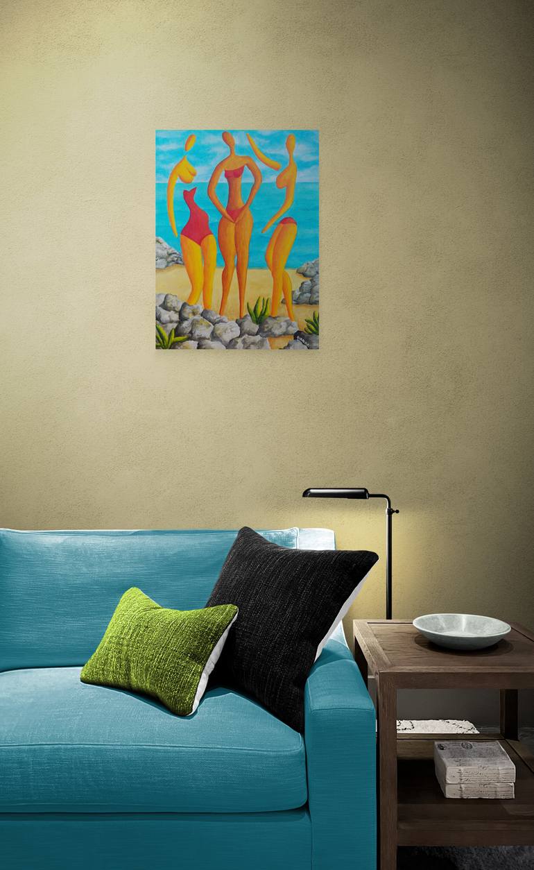 Original Abstract People Painting by Peter Vamosi