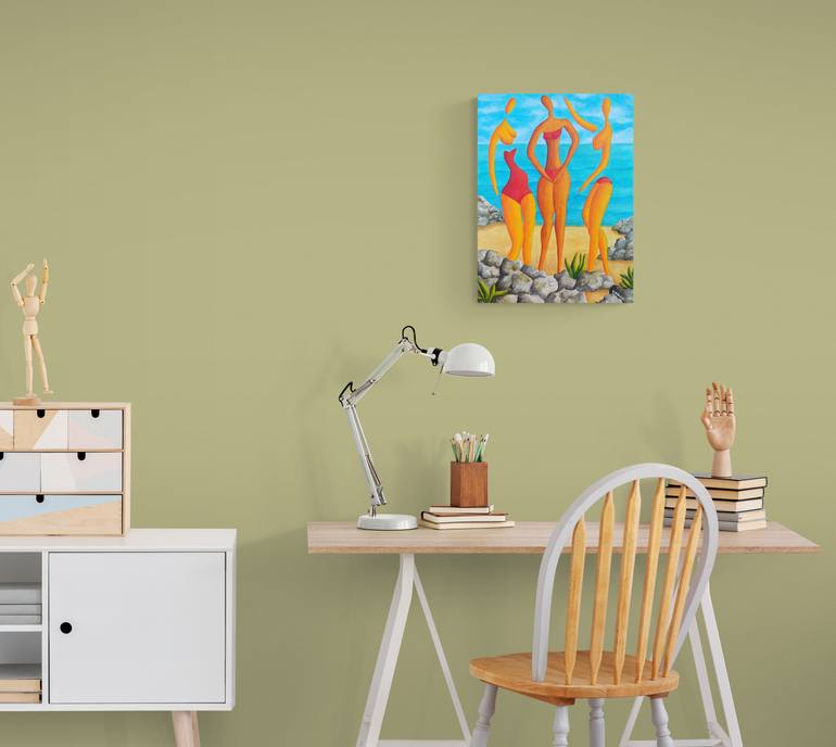 Original Abstract People Painting by Peter Vamosi