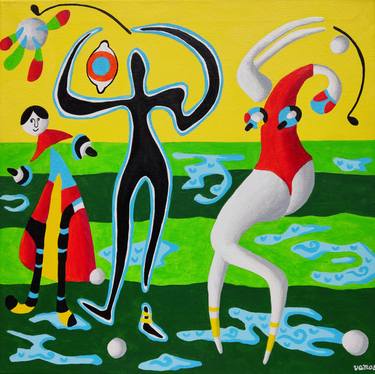 Original Figurative Sport Paintings by Peter Vamosi