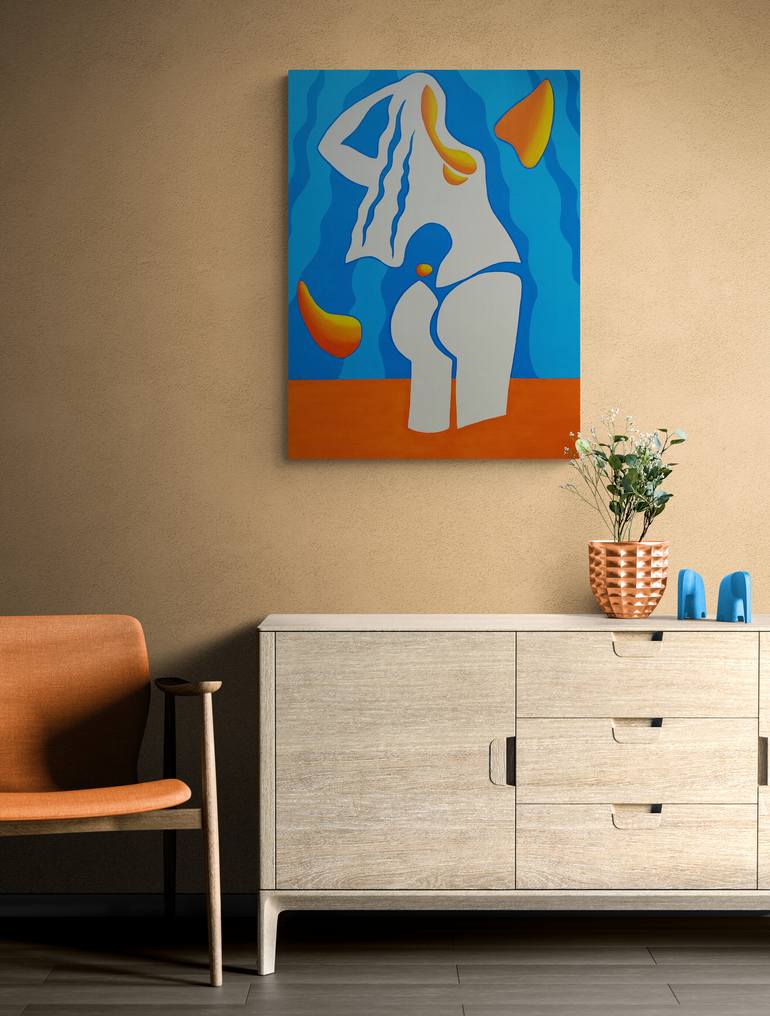 Original Abstract Women Painting by Peter Vamosi