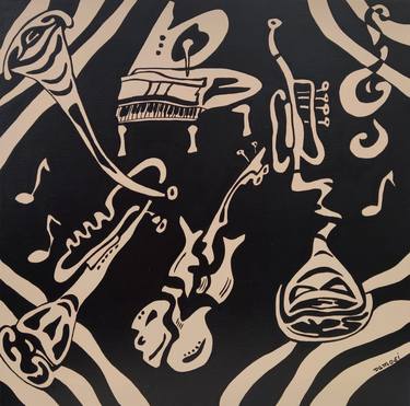 Original Abstract Music Paintings by Peter Vamosi