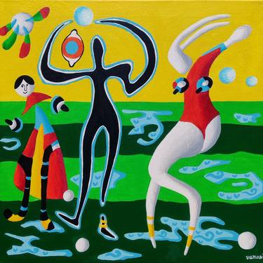 Original Figurative Family Painting by Peter Vamosi