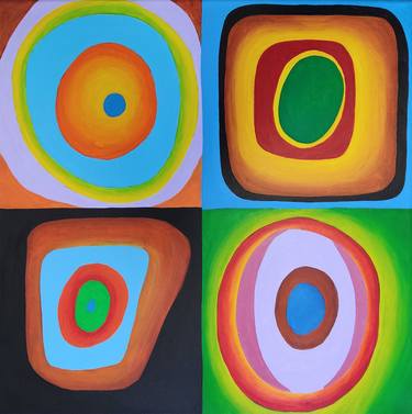 Original Abstract Geometric Painting by Peter Vamosi