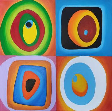 Original Abstract Geometric Painting by Peter Vamosi