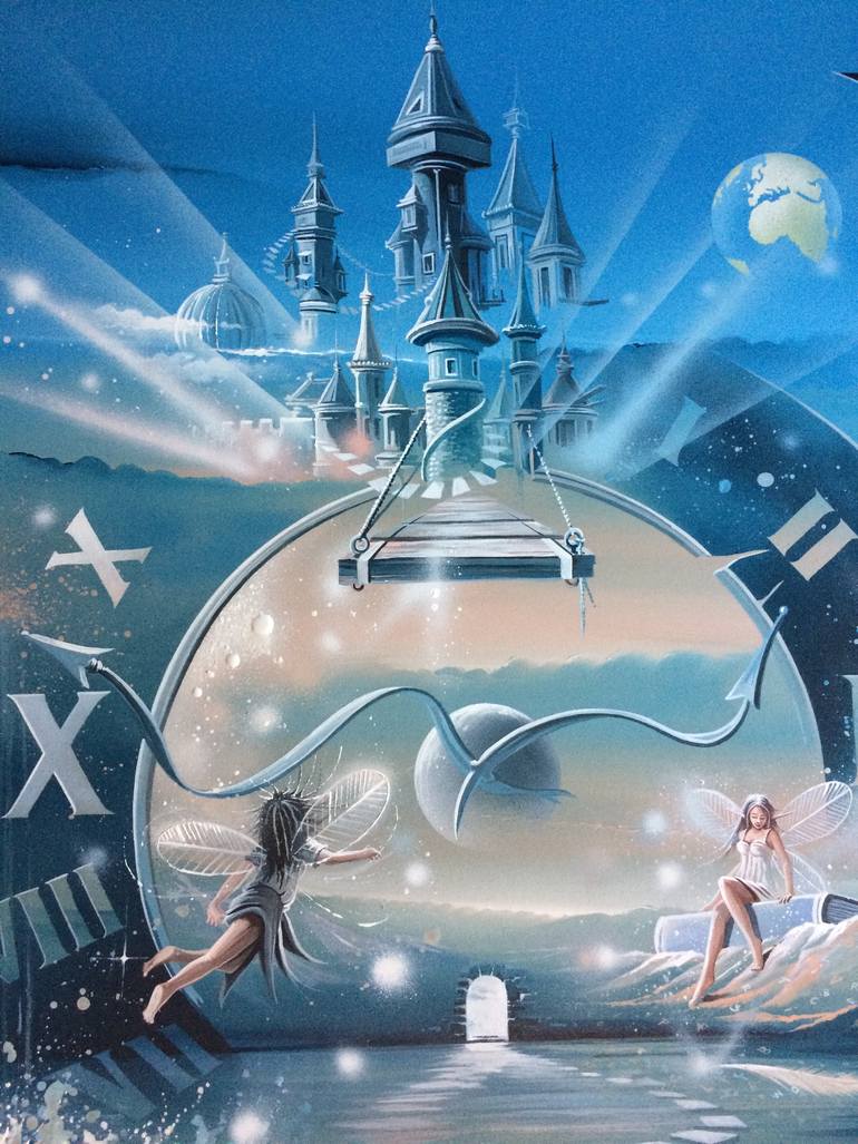 Original Surrealism Fantasy Painting by Thierry Mordant 