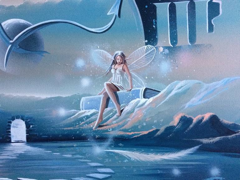 Original Surrealism Fantasy Painting by Thierry Mordant 