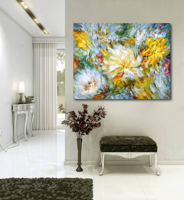 Original Abstract Expressionism Floral Painting by Dmitry Spiros