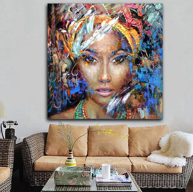 Original Abstract Portrait Painting by Dmitry Spiros