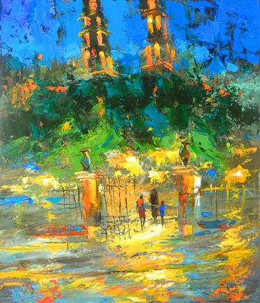 Original Abstract Expressionism Cities Paintings by Dmitry Spiros
