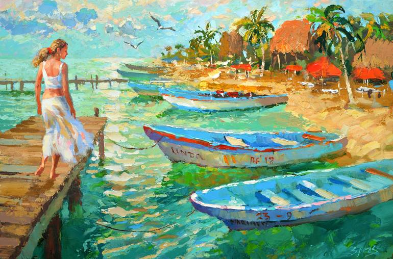 Original Contemporary Seascape Painting by Dmitry Spiros