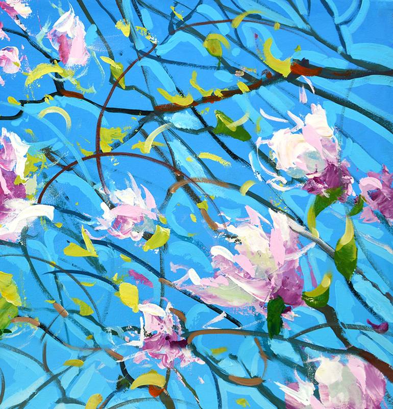 Original Abstract Expressionism Garden Painting by Dmitry Spiros