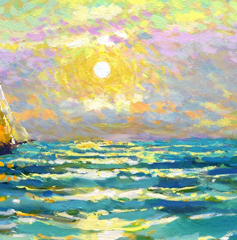 Original Impressionism Seascape Painting by Dmitry Spiros