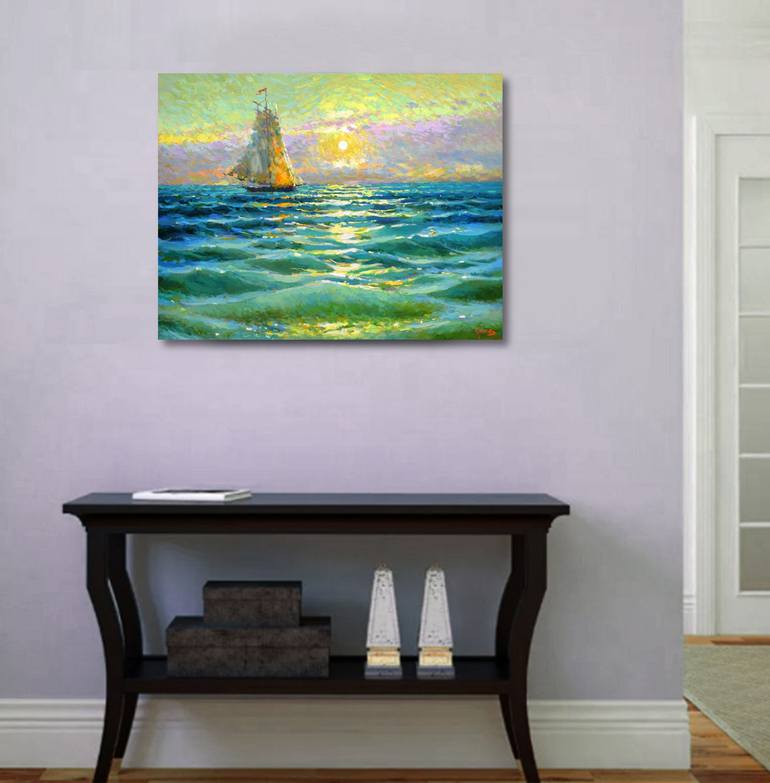 Original Impressionism Seascape Painting by Dmitry Spiros