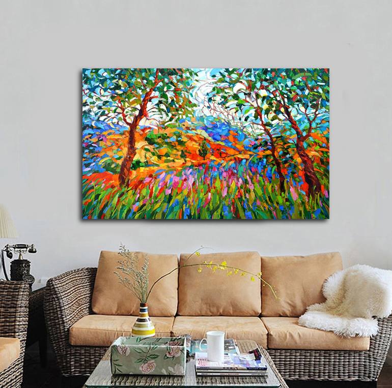Original Abstract Expressionism Landscape Painting by Dmitry Spiros