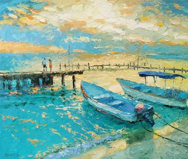 Original Expressionism Boat Paintings by Dmitry Spiros