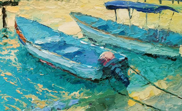 Original Boat Painting by Dmitry Spiros