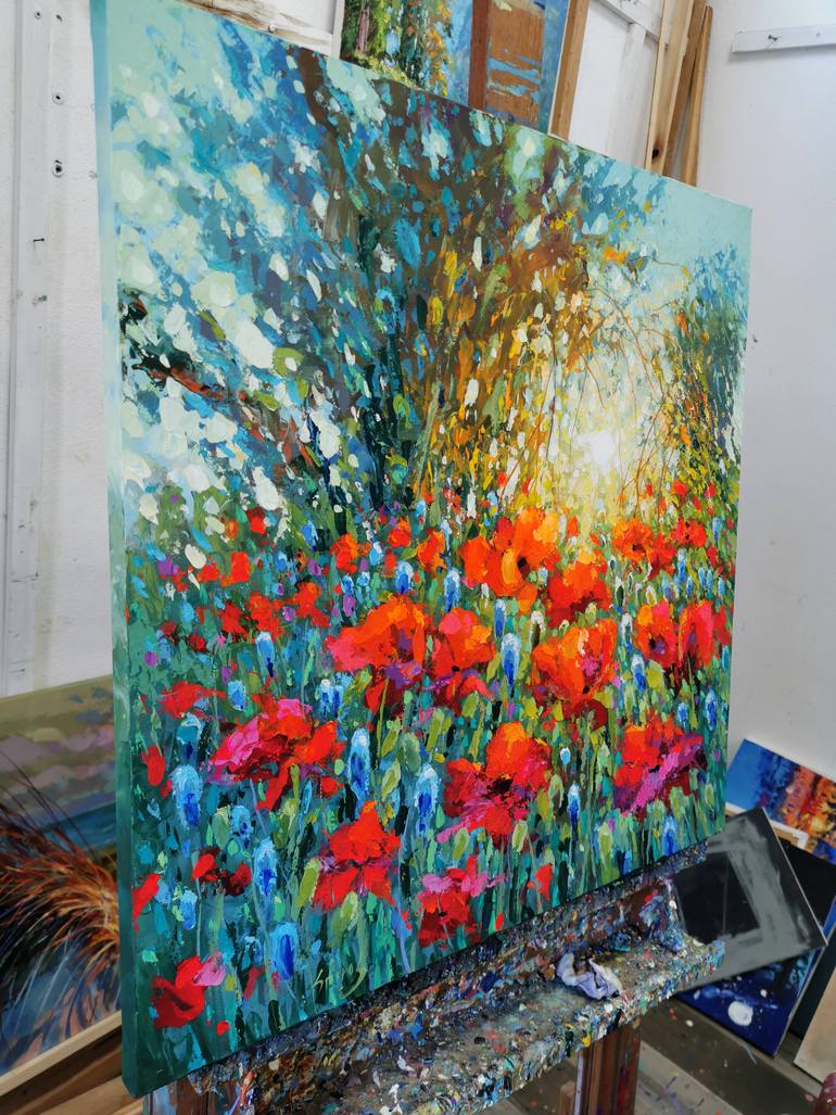 Original Abstract Expressionism Landscape Painting by Dmitry Spiros