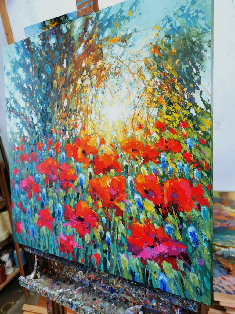 Original Abstract Expressionism Landscape Painting by Dmitry Spiros