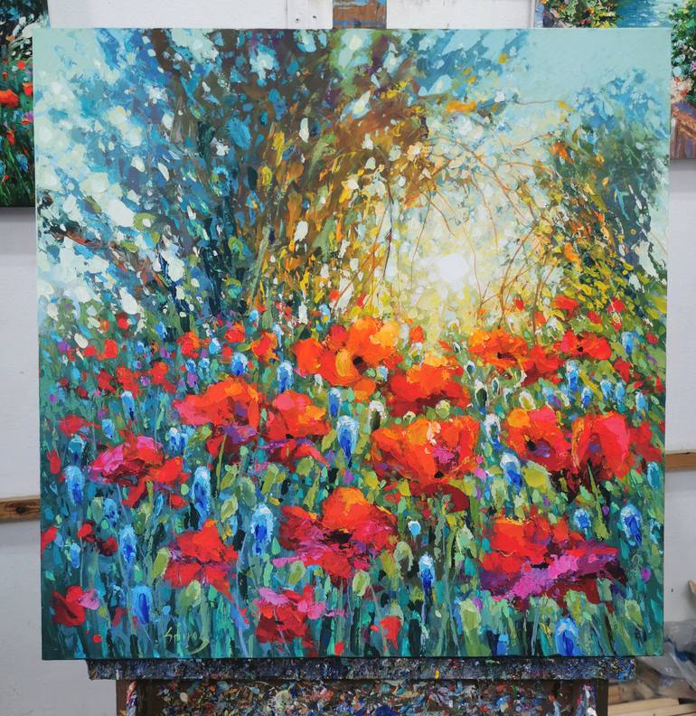Original Abstract Expressionism Landscape Painting by Dmitry Spiros