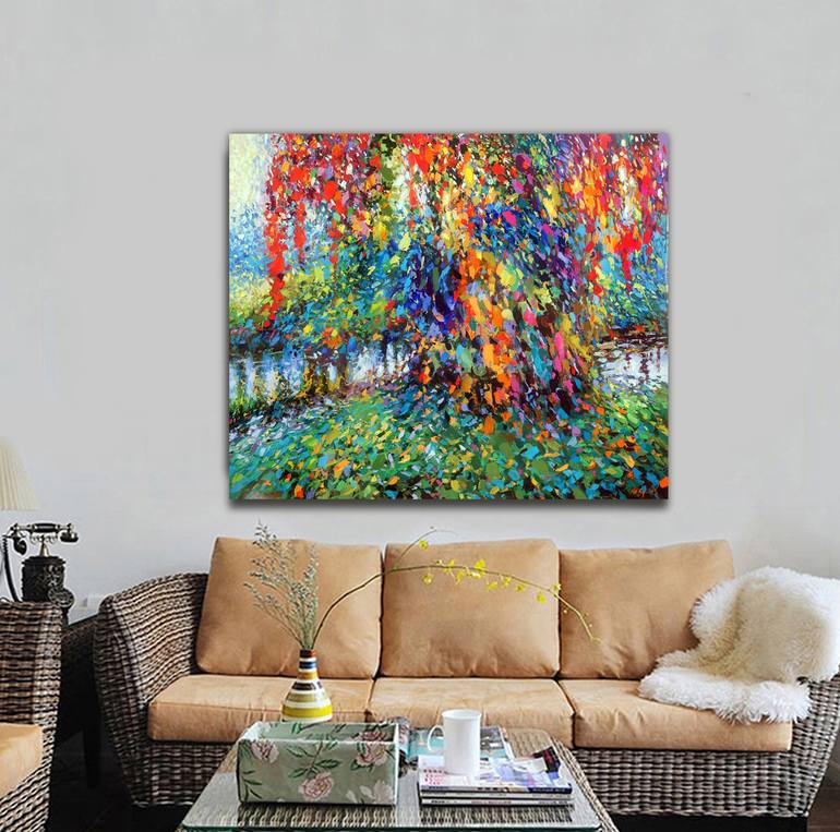 Original Abstract Expressionism Landscape Painting by Dmitry Spiros