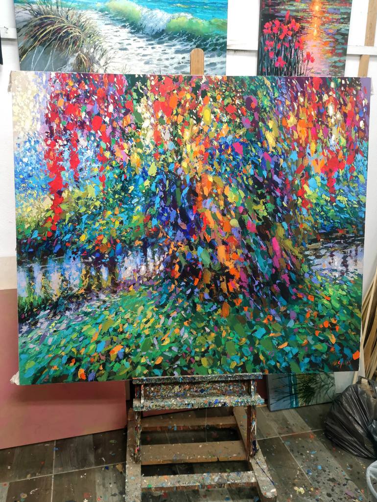 Original Abstract Expressionism Landscape Painting by Dmitry Spiros