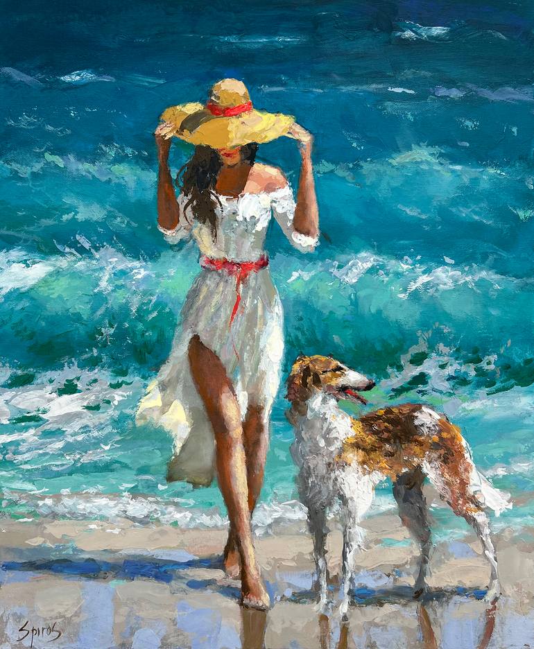 Original Seascape Painting by Dmitry Spiros | Contemporary Art on Canvas | Under the Caribbean Sun 2