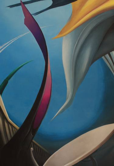 Original Conceptual Cities Painting by Manuel Olivares