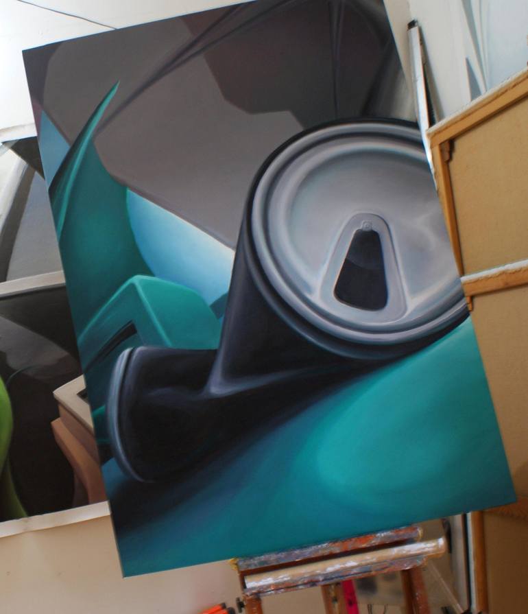Original Conceptual Outer Space Painting by Manuel Olivares