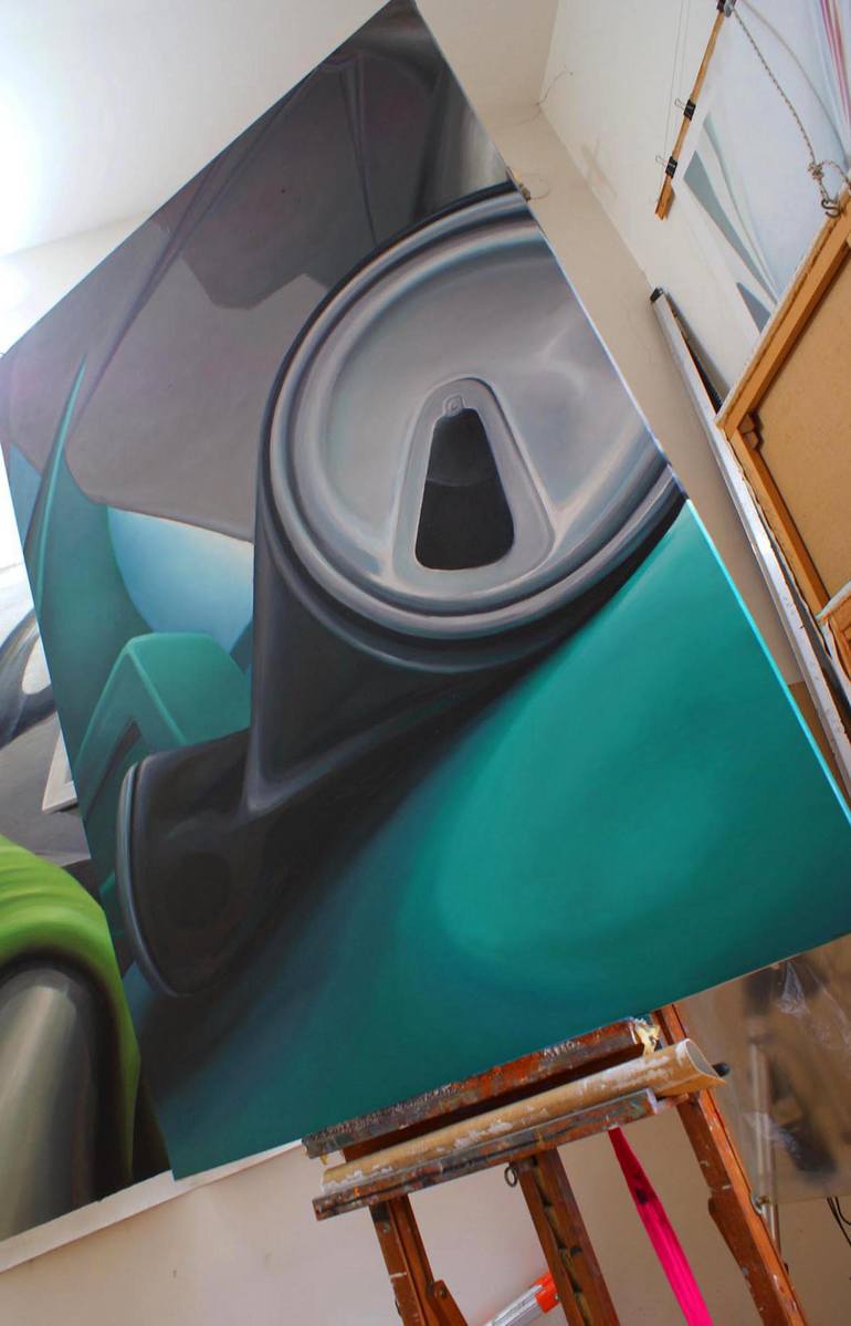 Original Conceptual Outer Space Painting by Manuel Olivares