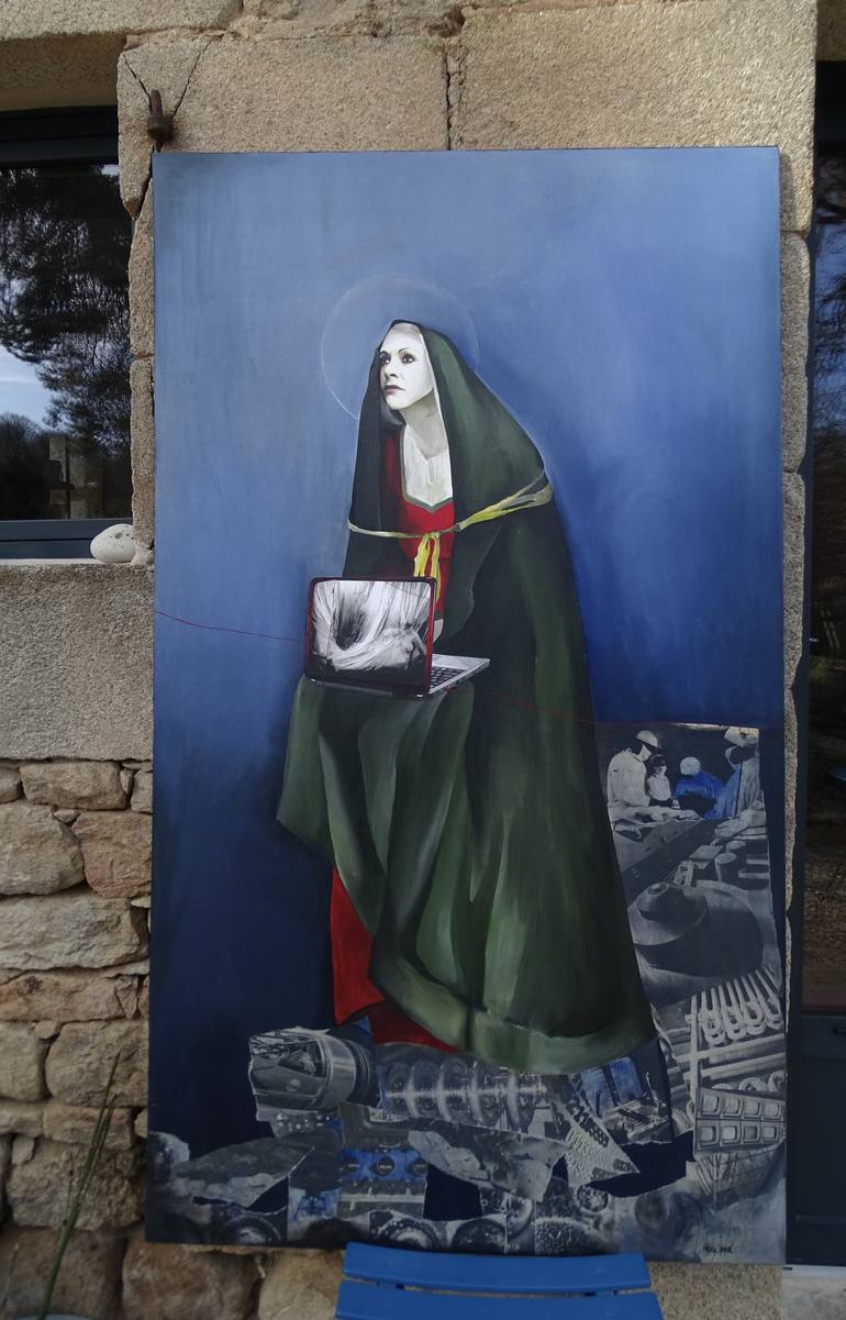 Original Surrealism Religious Painting by Héloïse BONIN