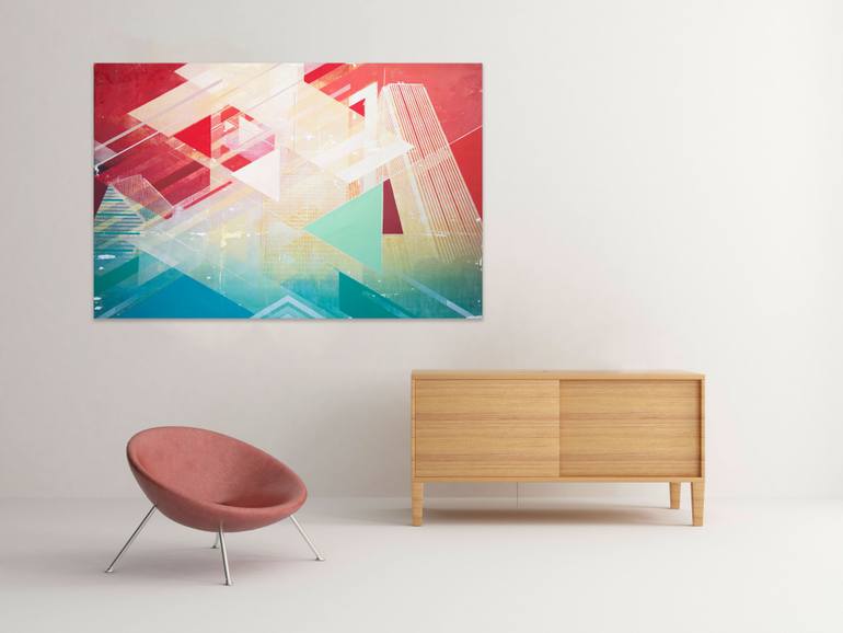 Original Abstract Architecture Painting by Wout Vromans