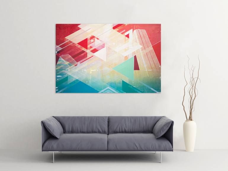 Original Abstract Architecture Painting by Wout Vromans
