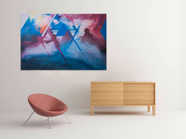 Original Abstract People Painting by Wout Vromans