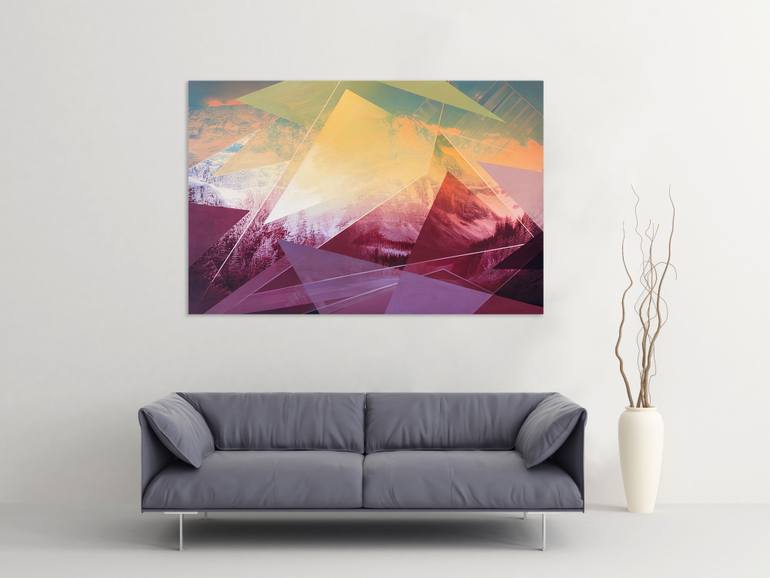 Original Abstract Geometric Mixed Media by Wout Vromans