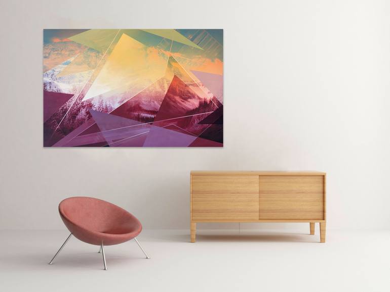 Original Abstract Geometric Mixed Media by Wout Vromans