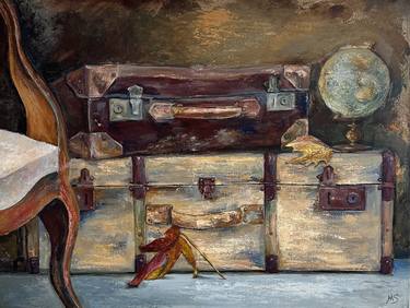 Trip Suitcase. Oil painting on canvas thumb