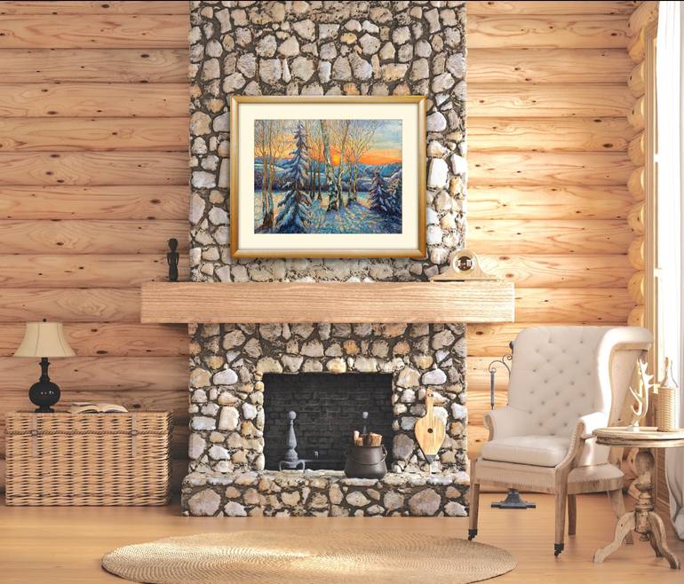 Original Art Deco Landscape Painting by Nati Wuest