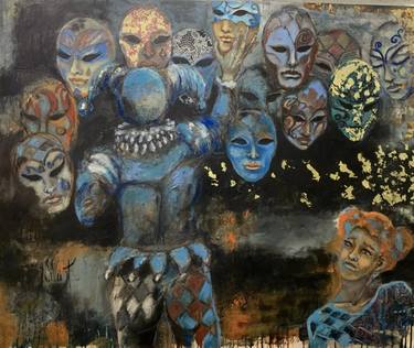 Original Art Deco Mortality Painting by Nati Wuest