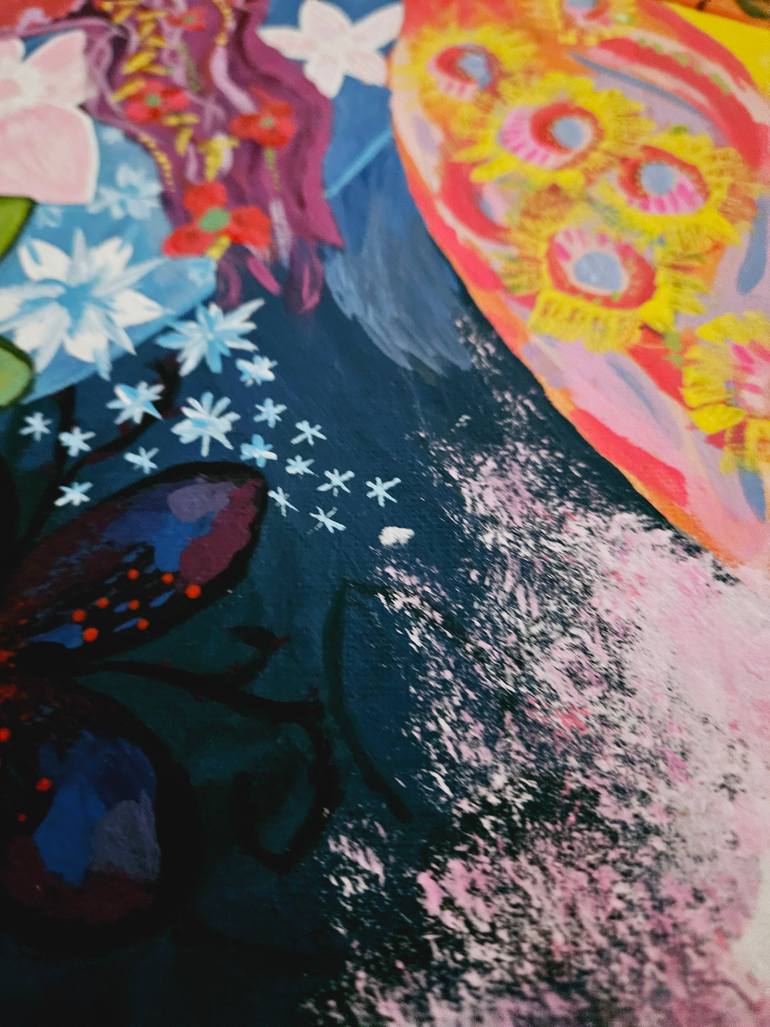 Original Art Deco Floral Painting by Hyunah Yi