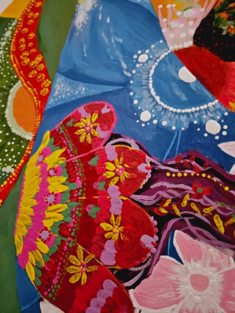 Original Art Deco Floral Painting by Hyunah Yi