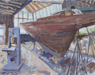 Original Fine Art Boat Paintings by Stephen Florimbi