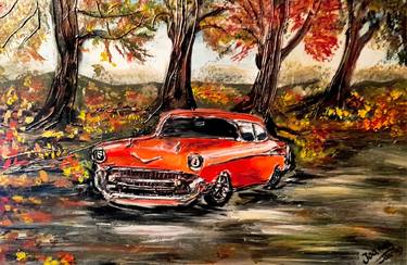 Original Abstract Expressionism Automobile Paintings by Joanna Dabrowska