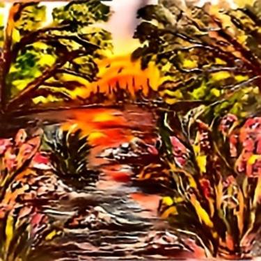 "MADAWASKA RIVER" SOLD ORIGINAL ART ACRYLIC  3D thumb