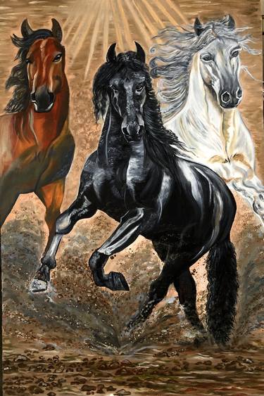 Print of Horse Paintings by Sarah Tariq