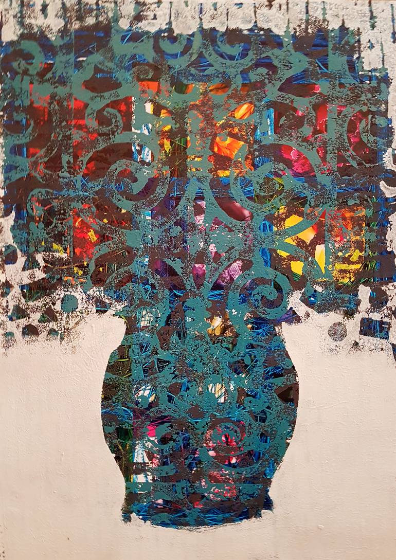Original Abstract Printmaking by Michal Strugalski | Abstract Art on Paper | "Bouquet of flowers" - Limited Edition 1 of 1