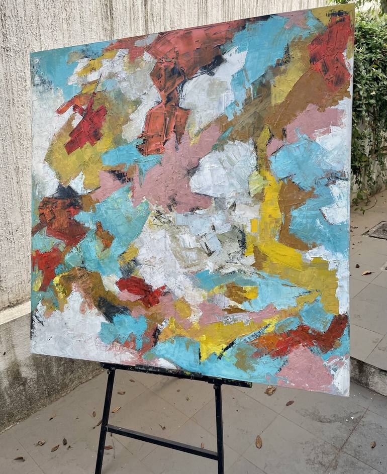 Original Abstract Expressionism Abstract Painting by RUCHIKA KAWLRA
